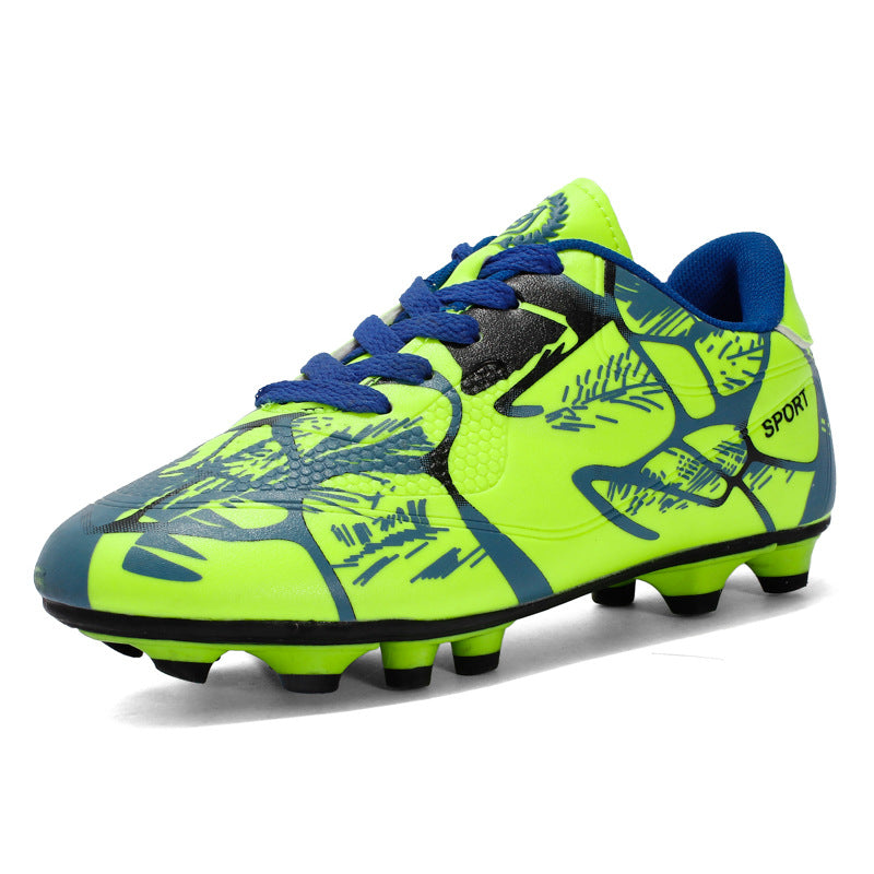 Chaussures de soccer Bas-top en cuir surface en caoutchouc ongles long ongles cassés ongles fond plat garçons