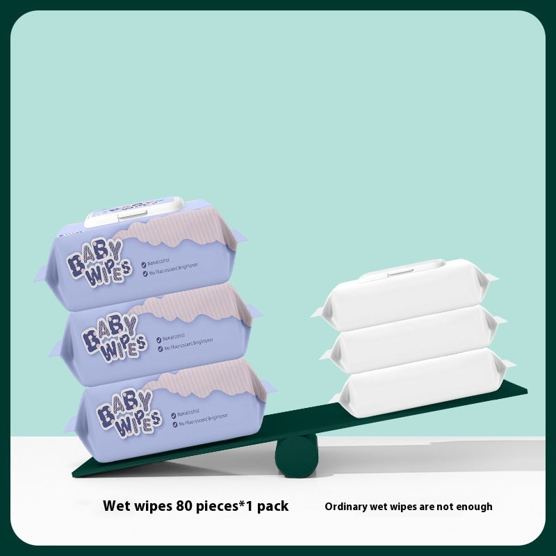 English Baby Wipes Big Bag 80 Essuie-gumettes Tissu humide nouveau-né