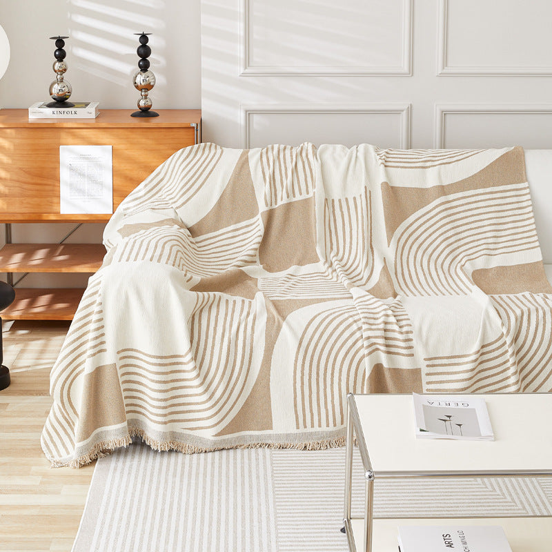 Chenille Housse de canapé Enveloppe complète Design universel minimaliste épais pour toutes les quatre saisons