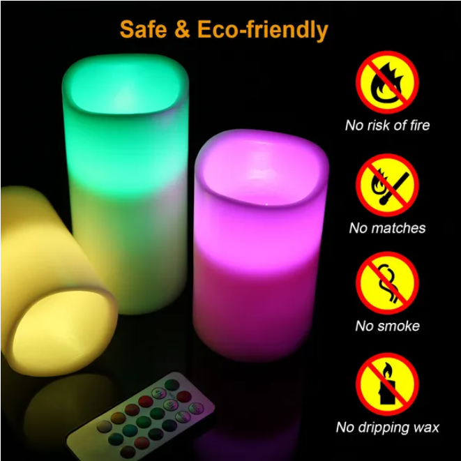 Cordless battery-powered LED flickering candle