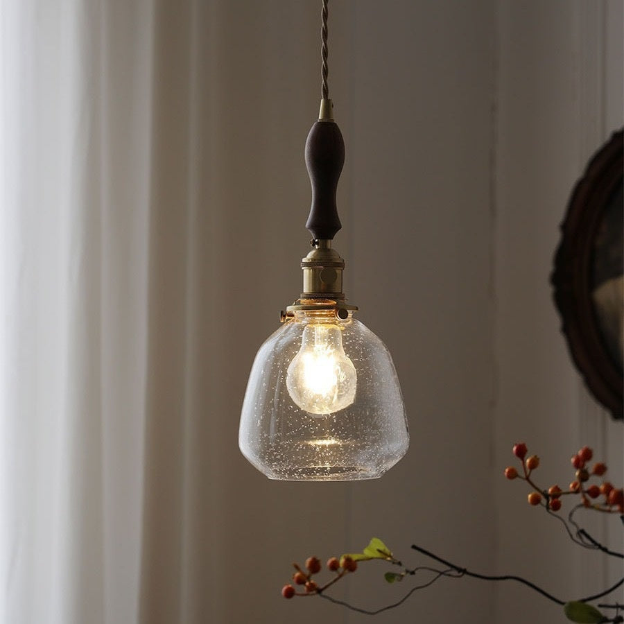 Rétro verre minimaliste petit pendentif lumière pour les salles à manger et Hallways