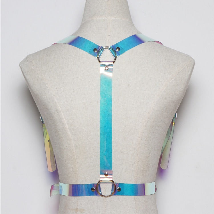 Ceinture de brassage en PVC irisée pour femmes