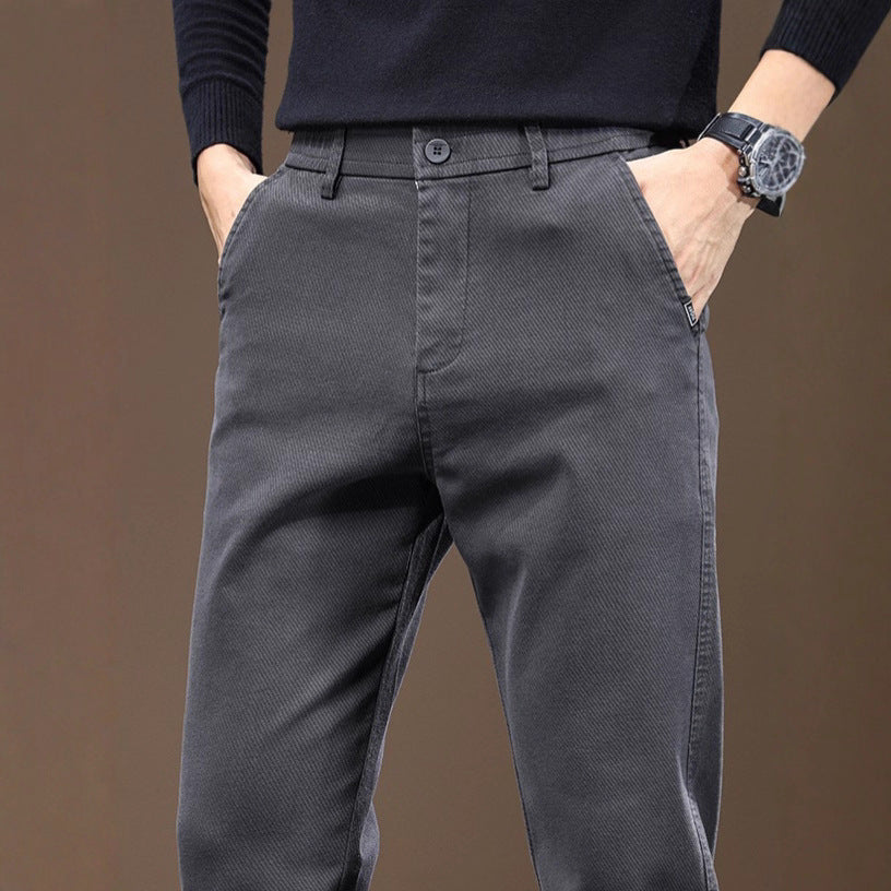 Chaolunbu hommes léger mature pantalons occasionnels droite