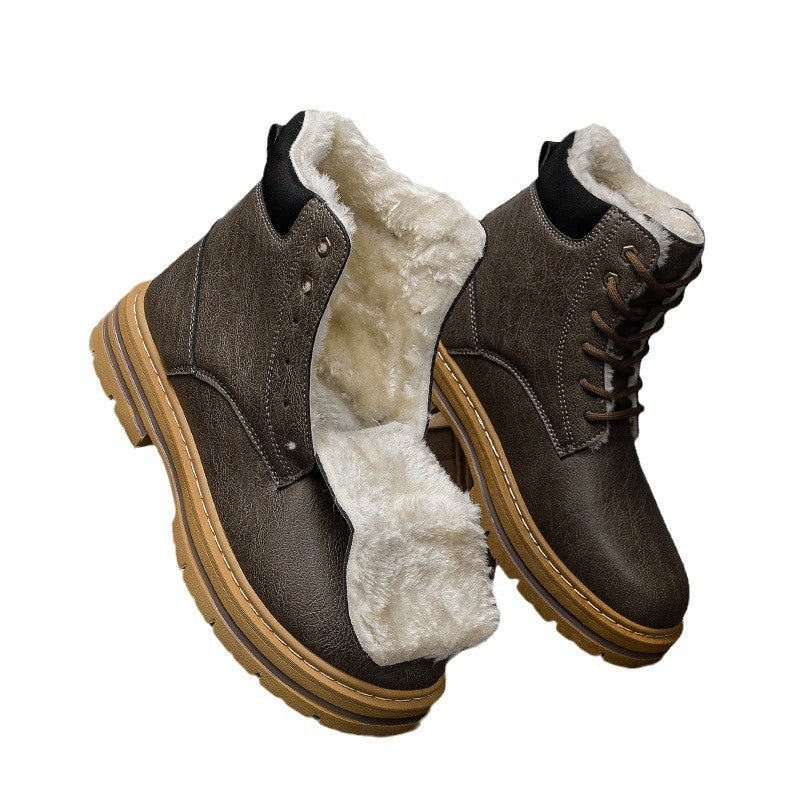 Hommes Chaud hiver Western Bottes de cowboy avec une grosse semelle dans un style rétro