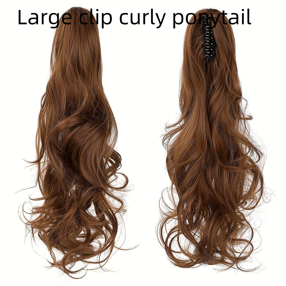 Gros cheveux griffes Wavy cheveux longs bouclés femmes haute queue de cheval