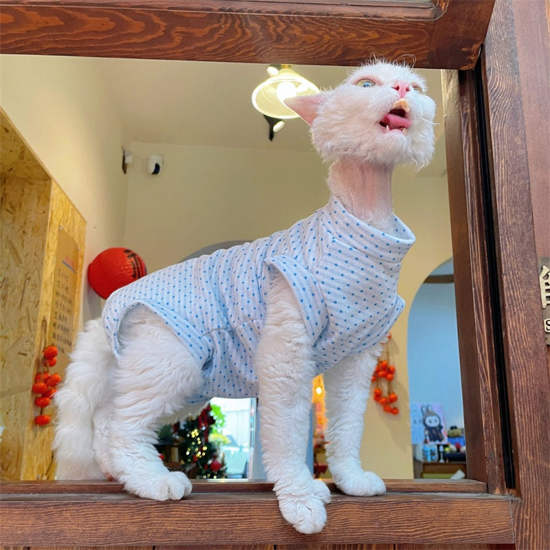 Vêtements de chat sans cheveux Été Climatisation Outfit Soft Veste à quatre pattes