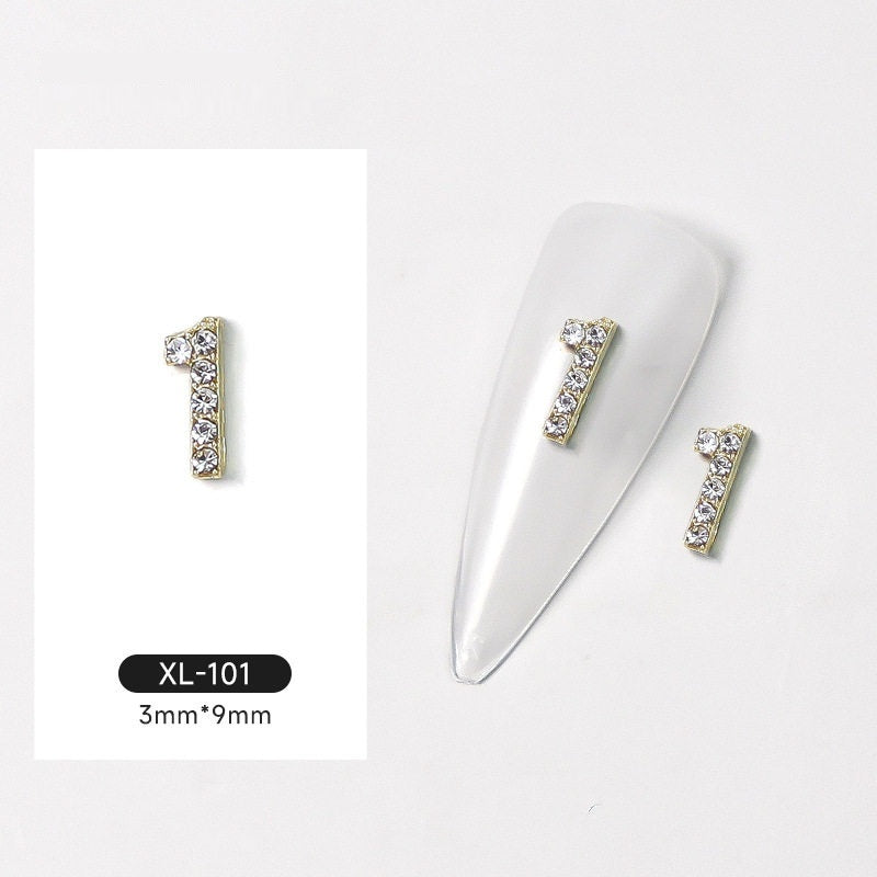 3D Explosion numérique or ongles bijoux accessoires diamant