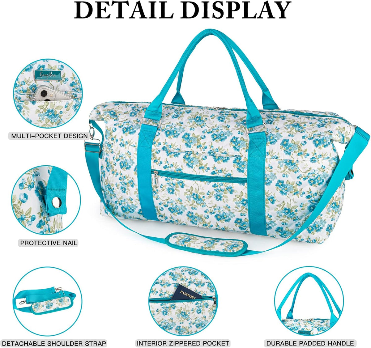 Sac de voyage pour femmes avec trousse de toilette Carry-on nuit et week-end sac pour voyager