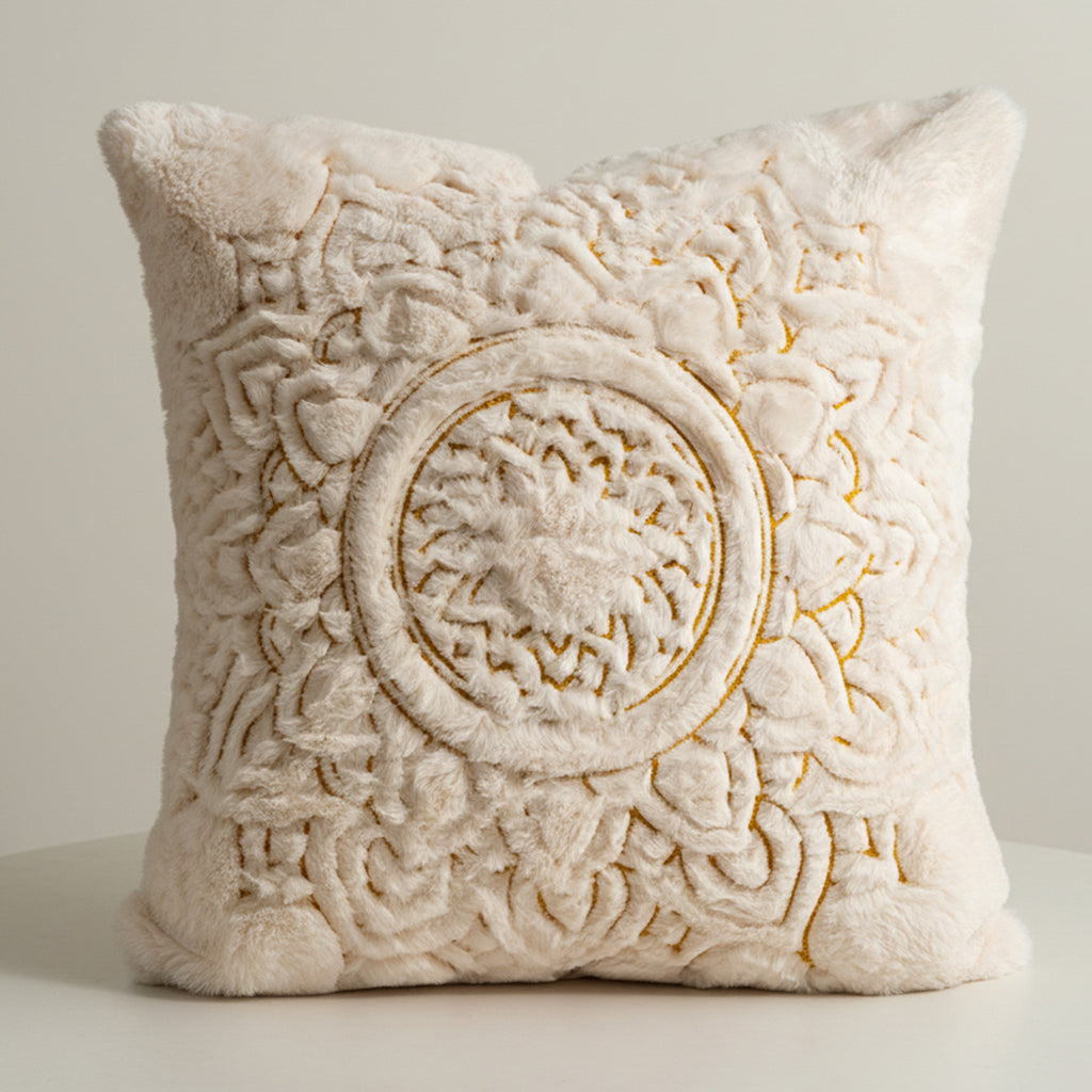 Tissu Bay Fenêtre Décor En peluche Canapé Jetez couvertures oreillers et housses de coussin