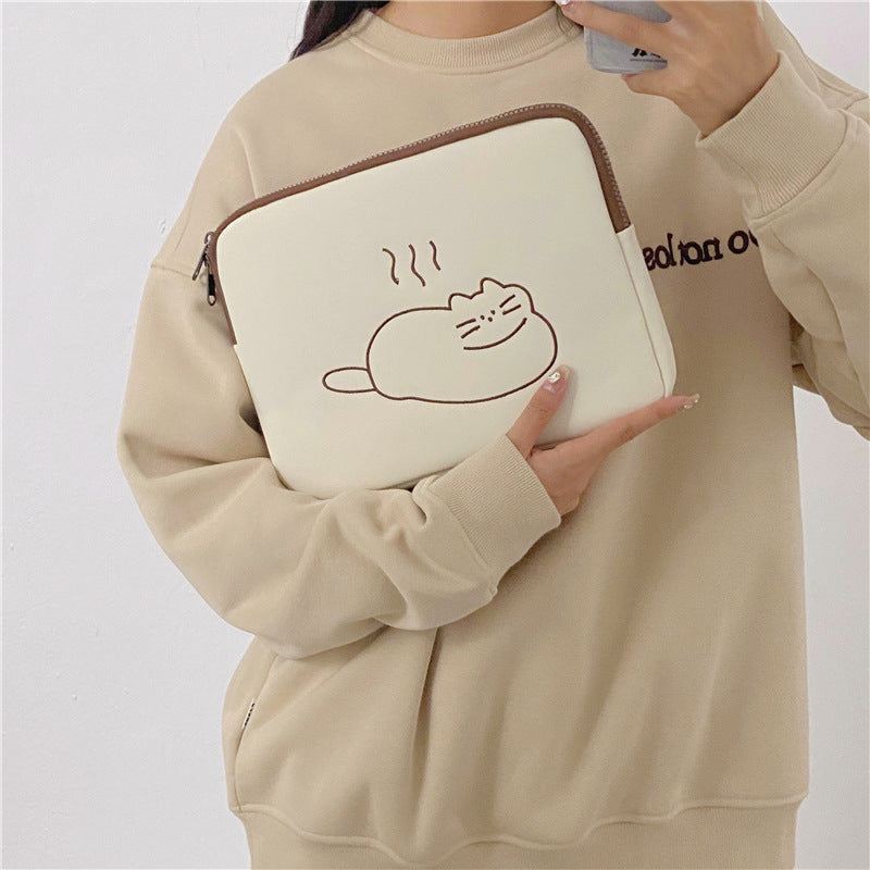 Sac de réservoir d'ordinateur pour tablette de protection pour tablette de mignon animal brodé