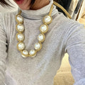 Collier tressé Pearl Raffia