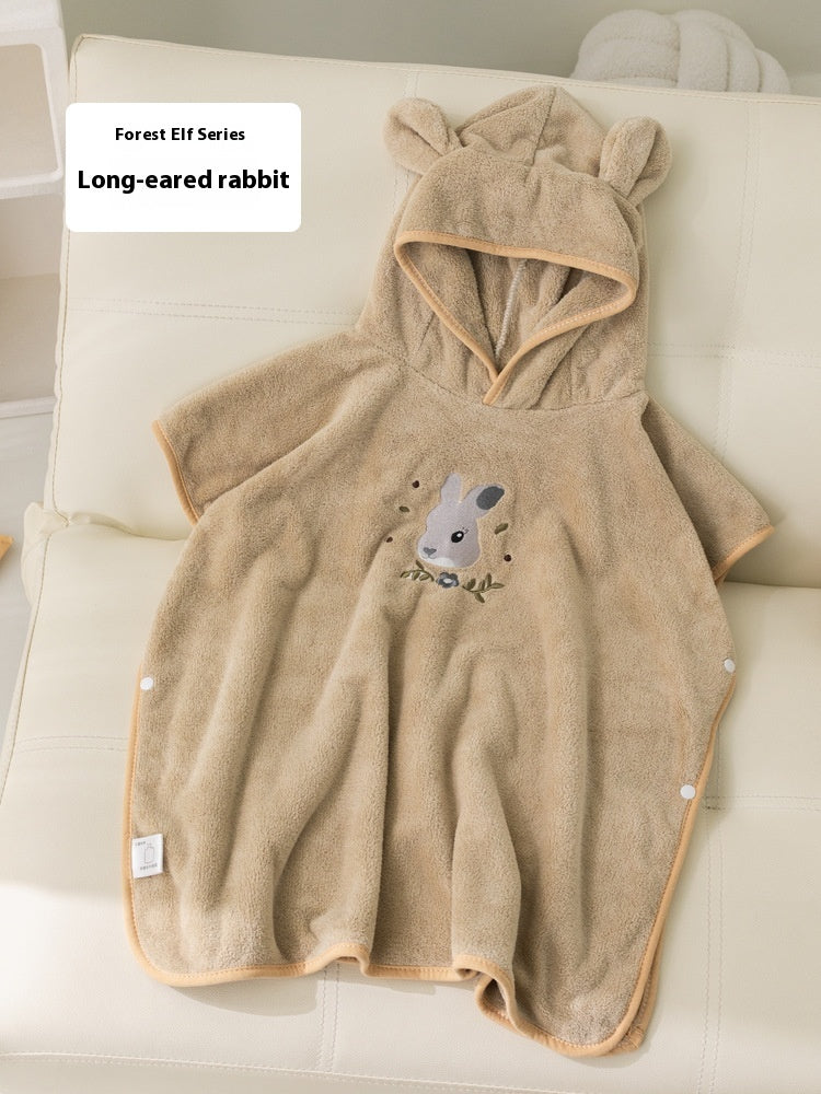 Fleece de corail Peignes de bain pour enfants Cloque de dessin animé Wearable