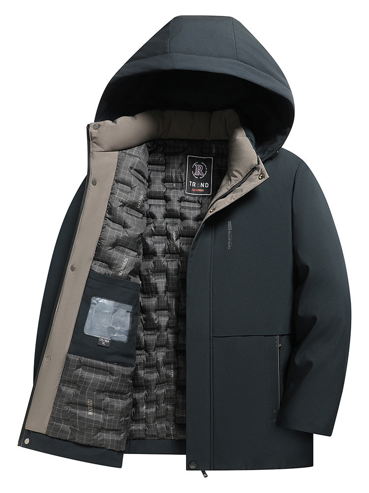 Hommes Hiver Épaisseur Coton à capuche rembourré