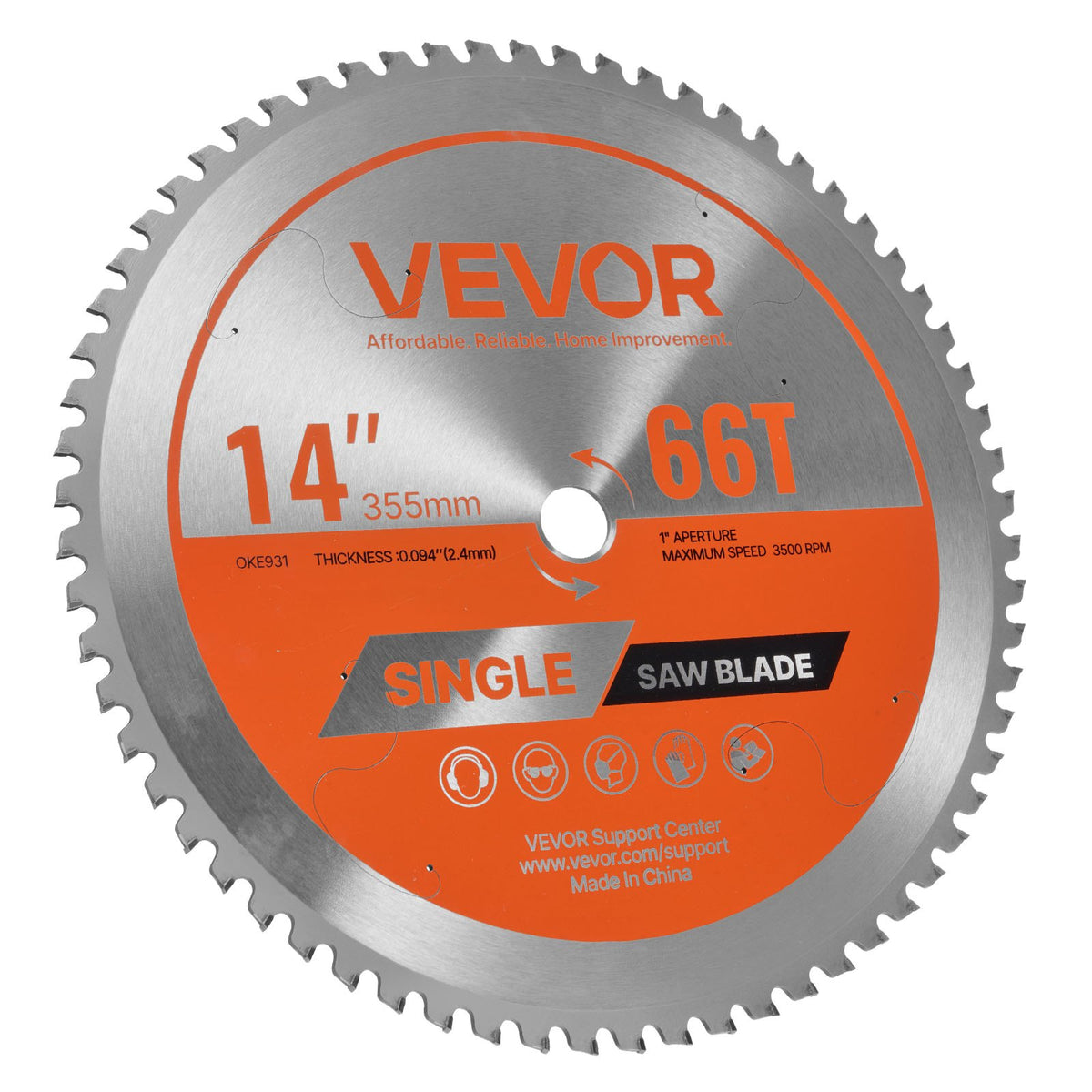Lame de coupe en métal pour scie circulaire 14 en 66 dents