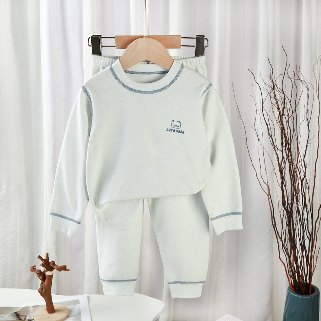Vêtements et pantalons d'automne en coton pour hommes Femmes et bébés Cou rond Sous-vêtements thermiques