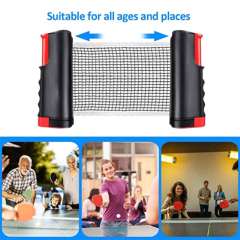 Kit de tennis de table Ball filet rétractable avec 2 paddles avec 3 boules