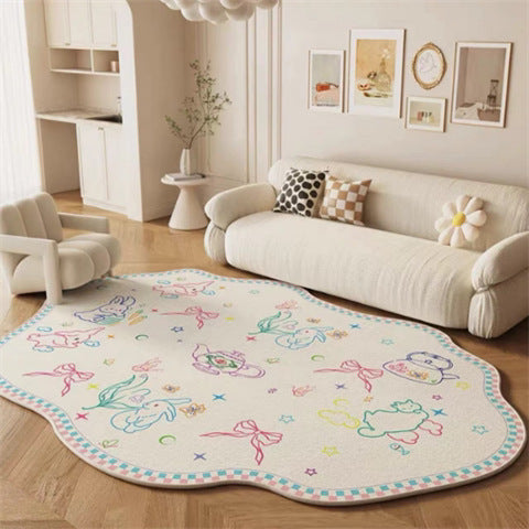 Rug Mat côté de lit à usage de maison crème style tapis de sol