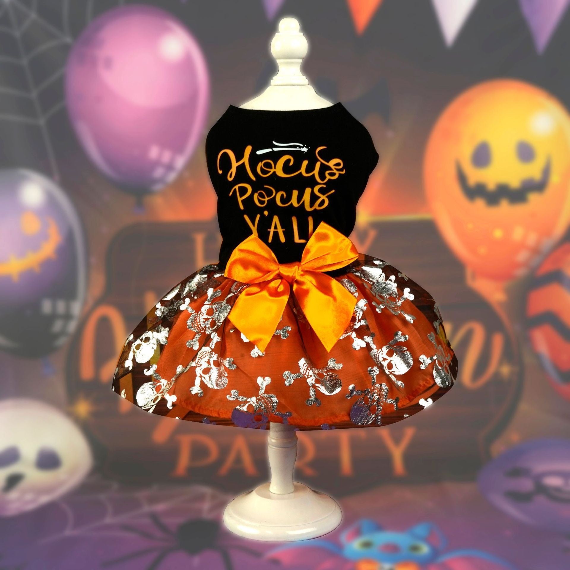 Vêtements pour animaux de compagnie Halloween Chien Cat Party Décoration Halloween Crâne Costume noir