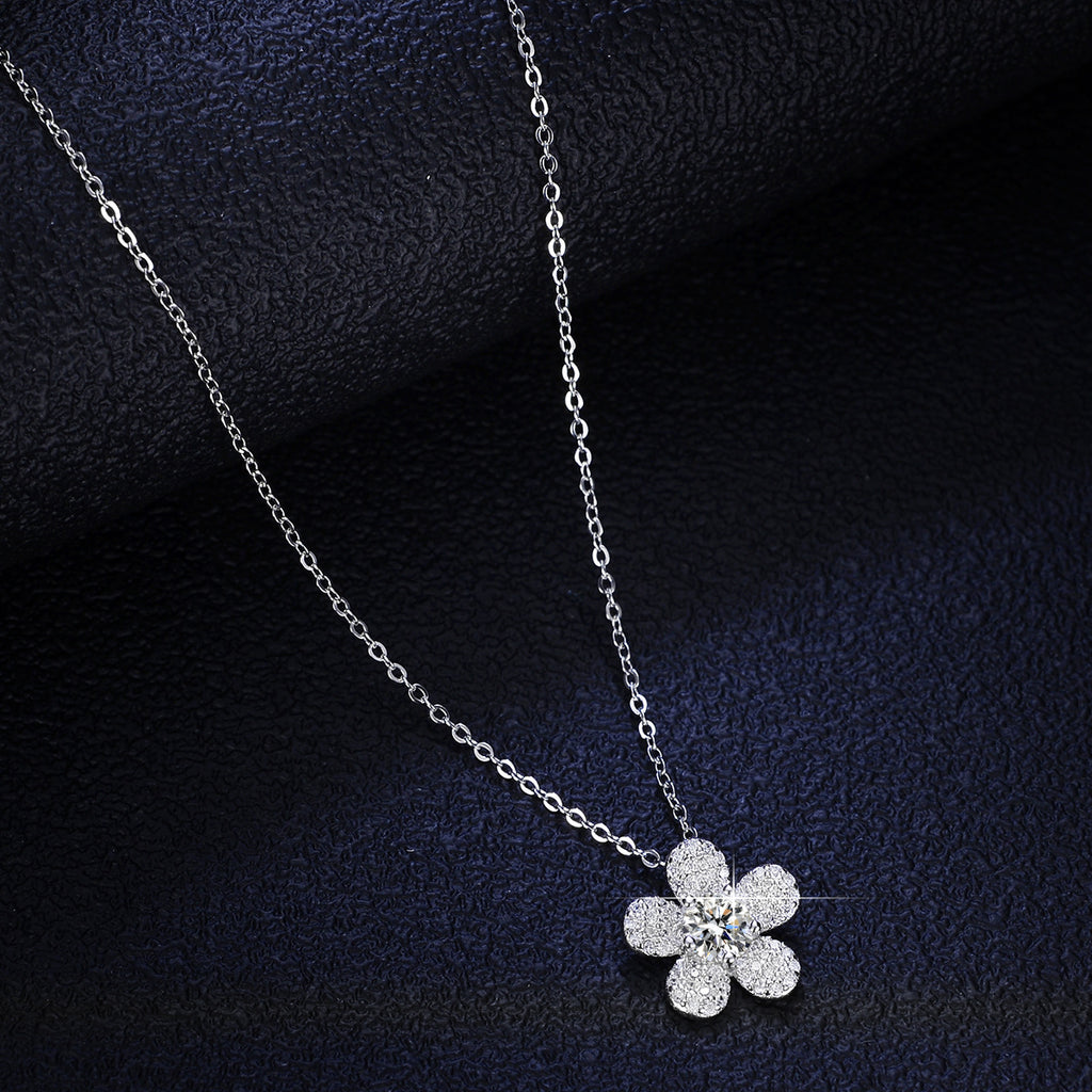 925 Sterling Silver Pendant 1 Carat Moissanite Necklace Silver Choker