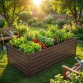 Aesthésique et métal de grain de bois: 8x4x2FT Kit lit de jardin surélevé galvanisé - Large Out