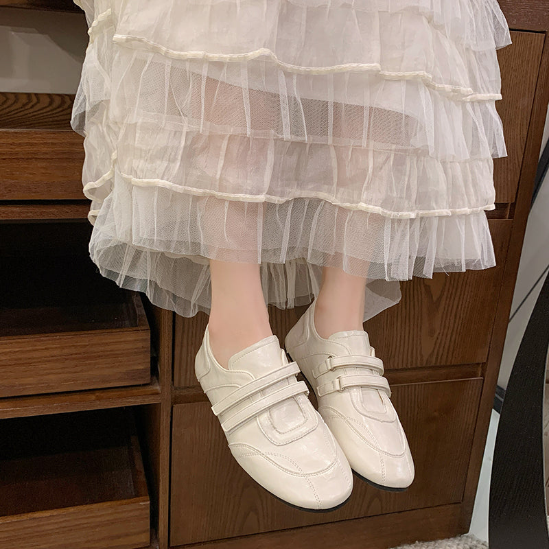 College Style Plat Chaussures en cuir Femmes Printemps Rond Toe Versatile Mary Jane Simple Chaussures F