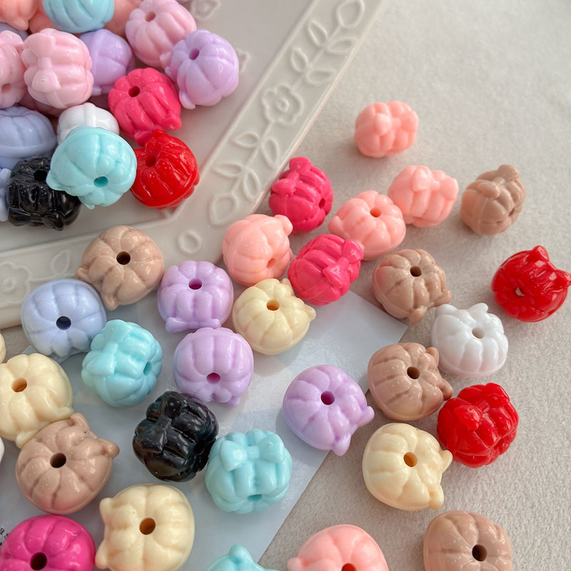 Perles de potiron acrylique couleur solide