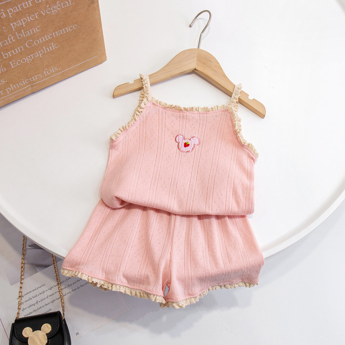 Filles' Home Service Suspendu d'été Pyjamas mince style Western-style Vest Respiration