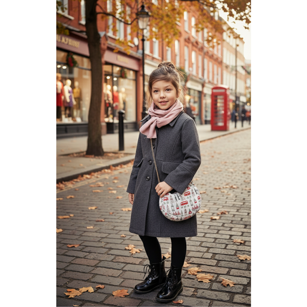 Filles épais chaud long manteau de laine Vintage Hiver manteau Automne 3-9Y