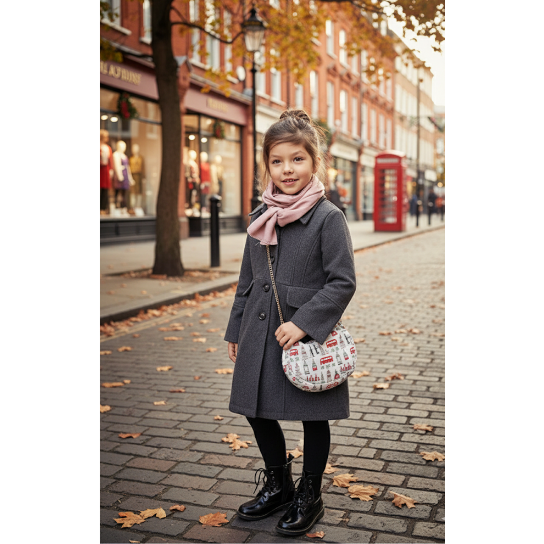 Filles épais chaud long manteau de laine Vintage Hiver manteau Automne 3-9Y