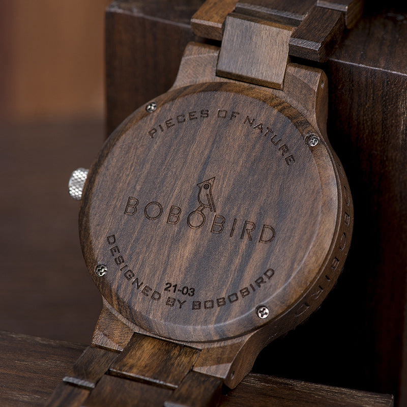 Montre en bois de style homme personnalisé et mode