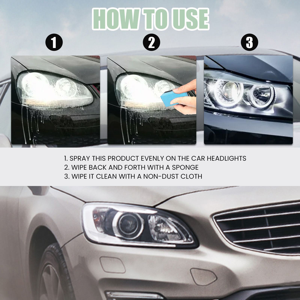 HOMONTH Automotive Headlight Lens Care Kit