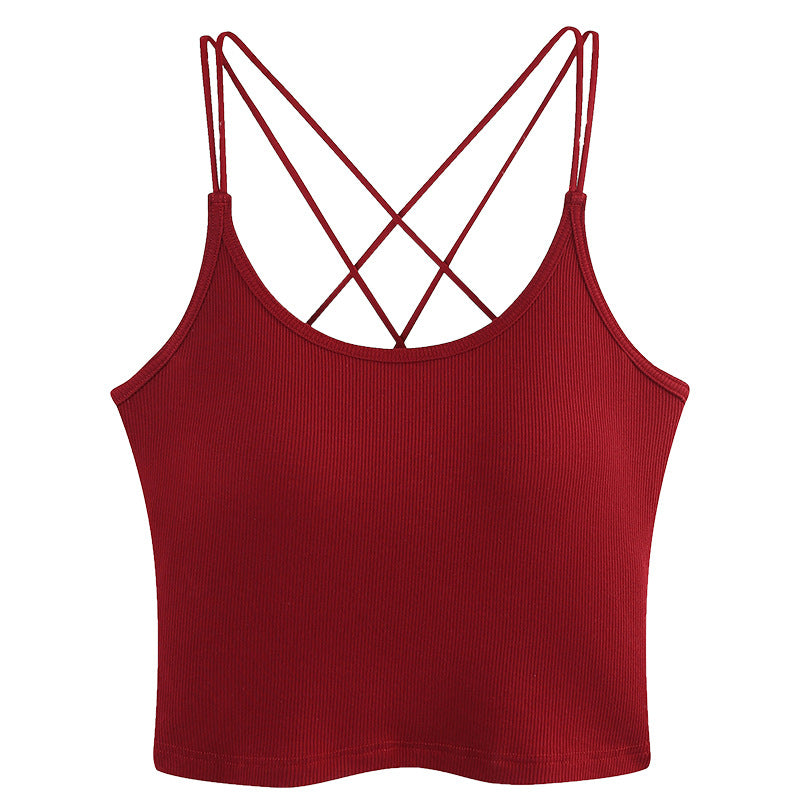 Été Sexy Chaud étourdissant Cross back Sheer sanglé Back beauté Camisole