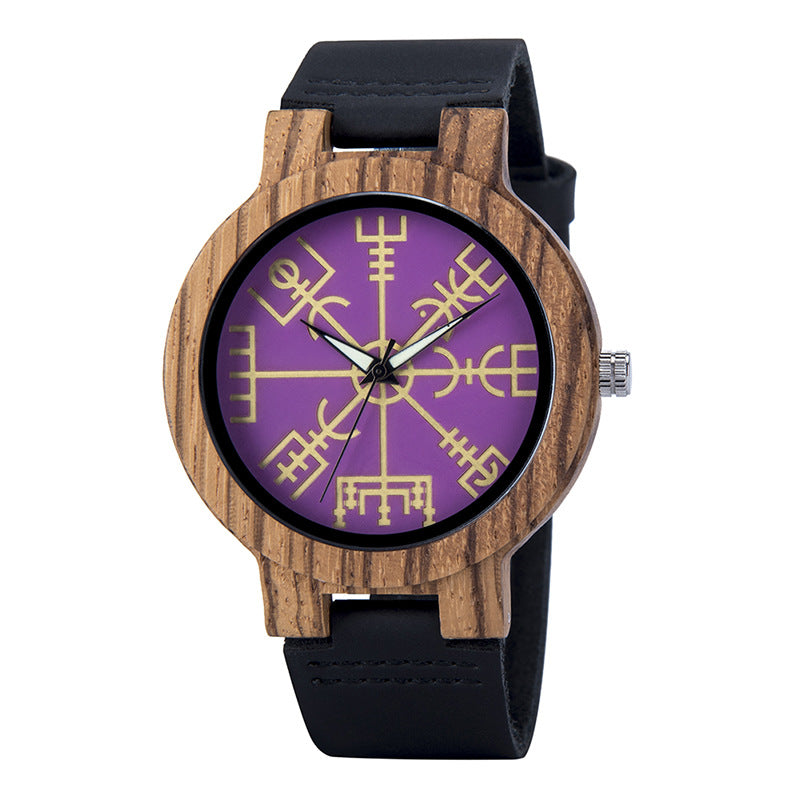 T84 Montre décorative en quartz en bois