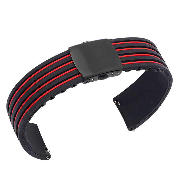 Bracelet en silicone rayé à deux tons d'oreille