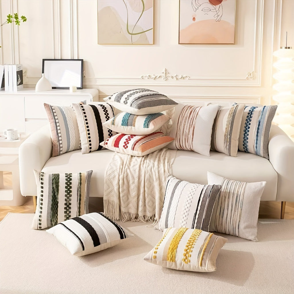 Jacquard Chenille Tassel Oreiller Simple Confortable Et Universally Compatible