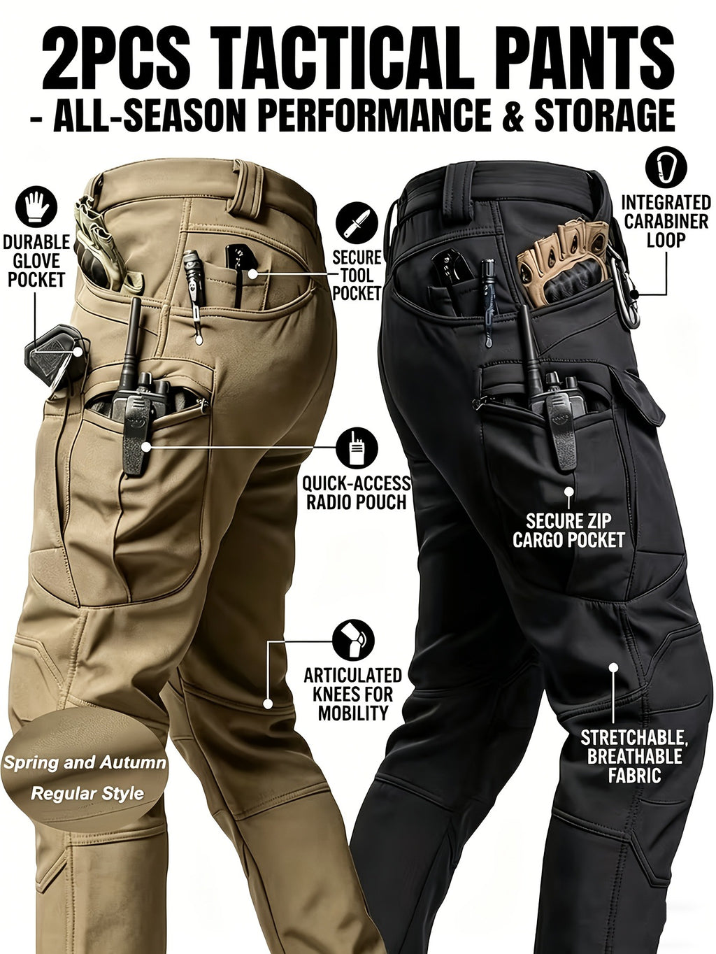 Pantalon de travail tactique résistant à l'usure extérieure pour hommes