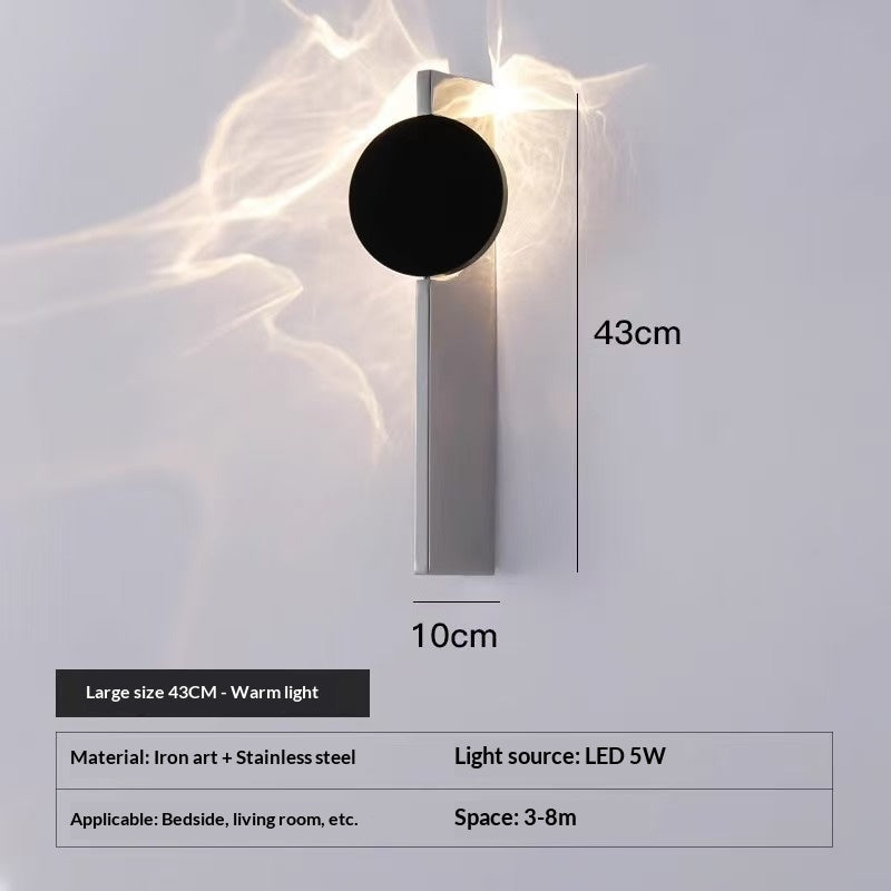 Lampe murale de salon rotative en acier inoxydable ondulé