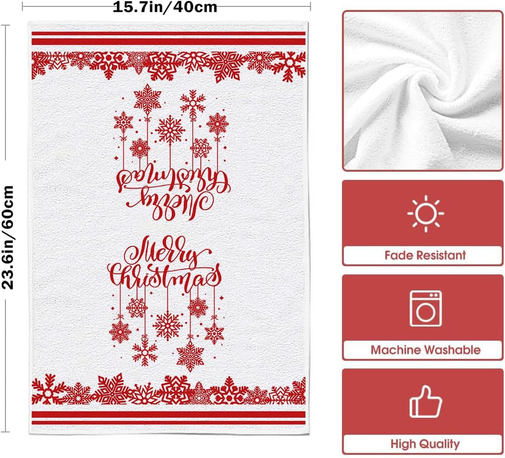 Serviettes de cuisine Red Merry de Noël lot de 2