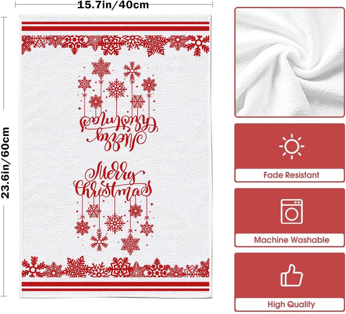 Serviettes de cuisine Red Merry de Noël lot de 2