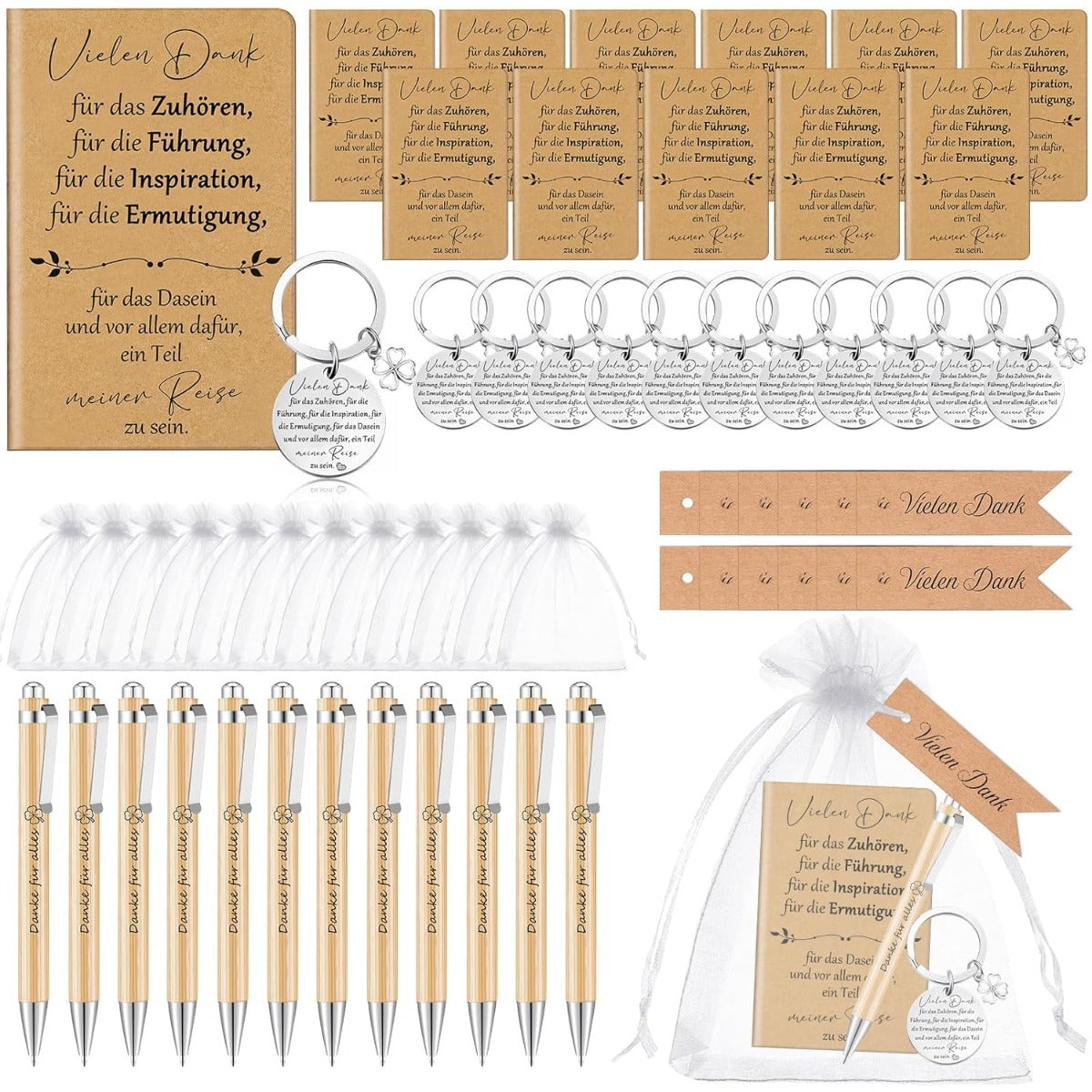 Coffret cadeau 60 pièces : Porte-clés en acier inoxydable