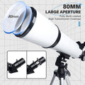 Longueur focale du télescope astronomique métallique avec adaptateur téléphonique