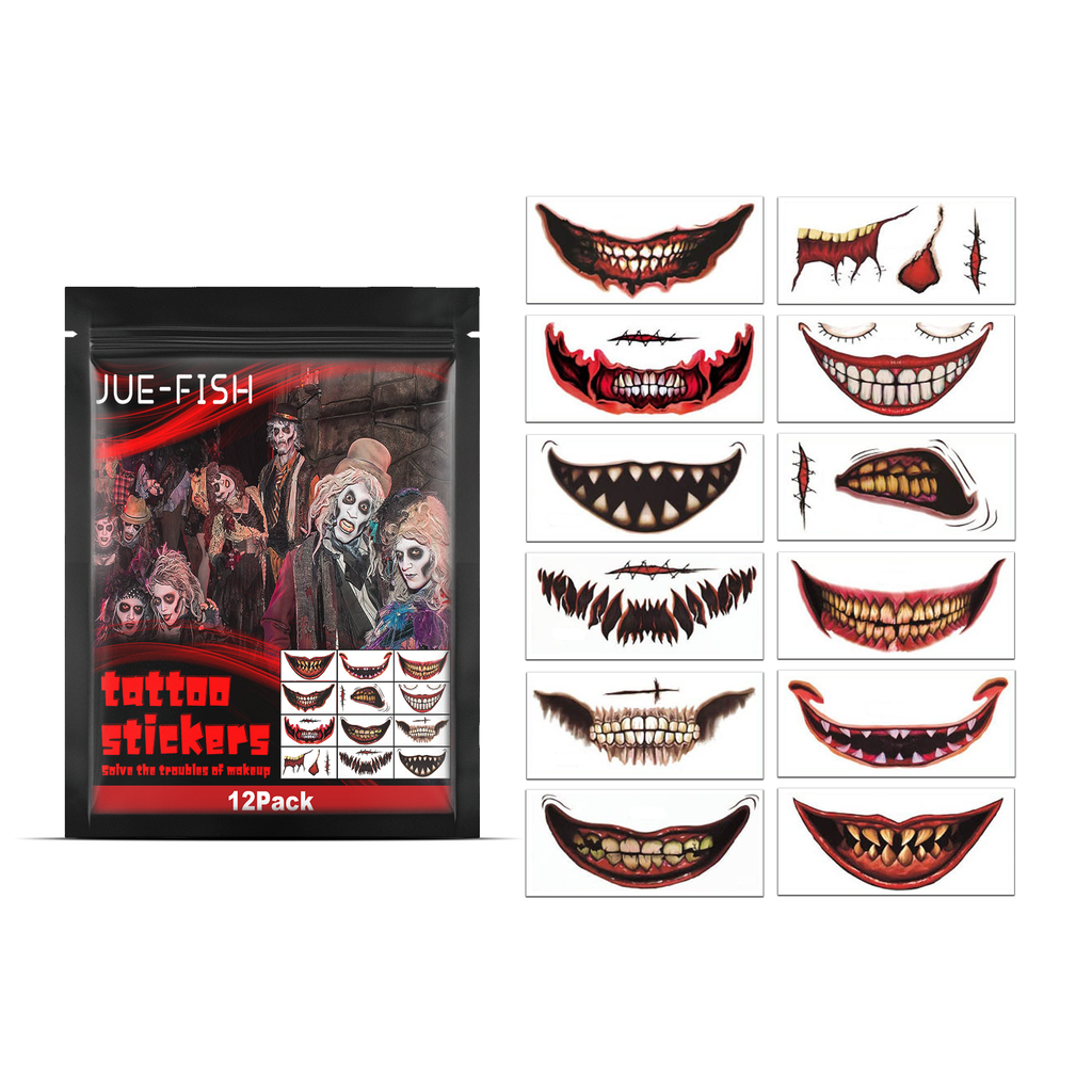 Tatouages temporaires de bouche d'Halloween