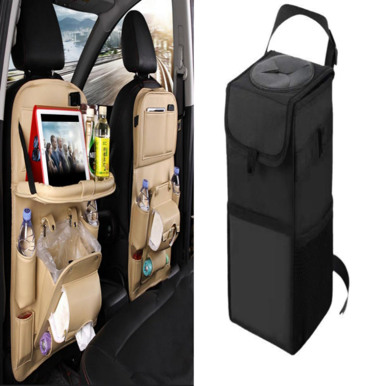 PU sac de rangement de voiture en cuir siège multifonction arrière plateau sac de suspension étanche
