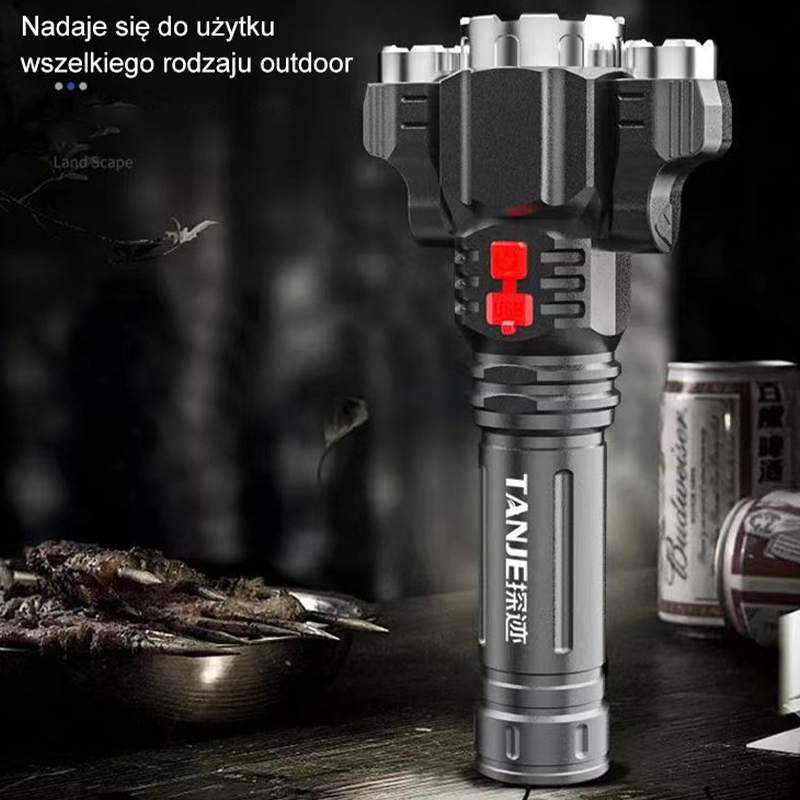 Outdoor Home Portable Riding Lampe de poche rechargeable USB