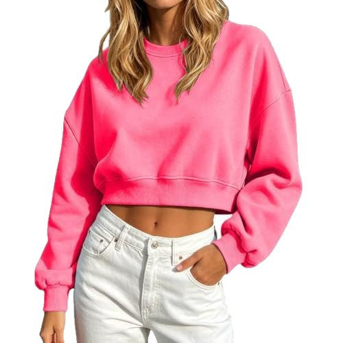 Pull Casual Sporty Top Cropped Loose-fit à manches longues Hoodie