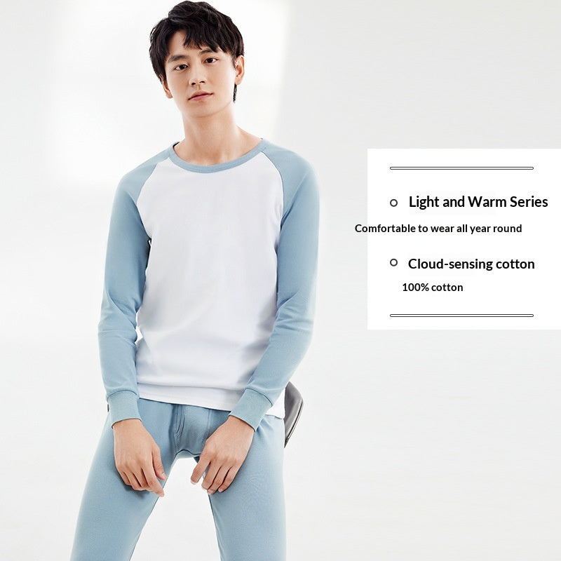 100 Coton Antibactérien Automne Top and Bottom Set Hommes Sous-vêtements thermiques