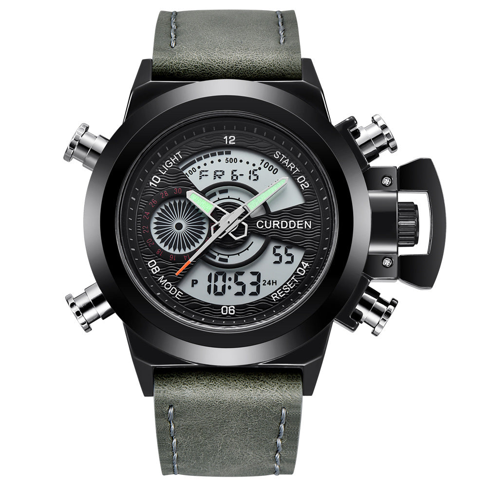 Fashion Belt Multi-Functional Double Display Sports Watch for Men