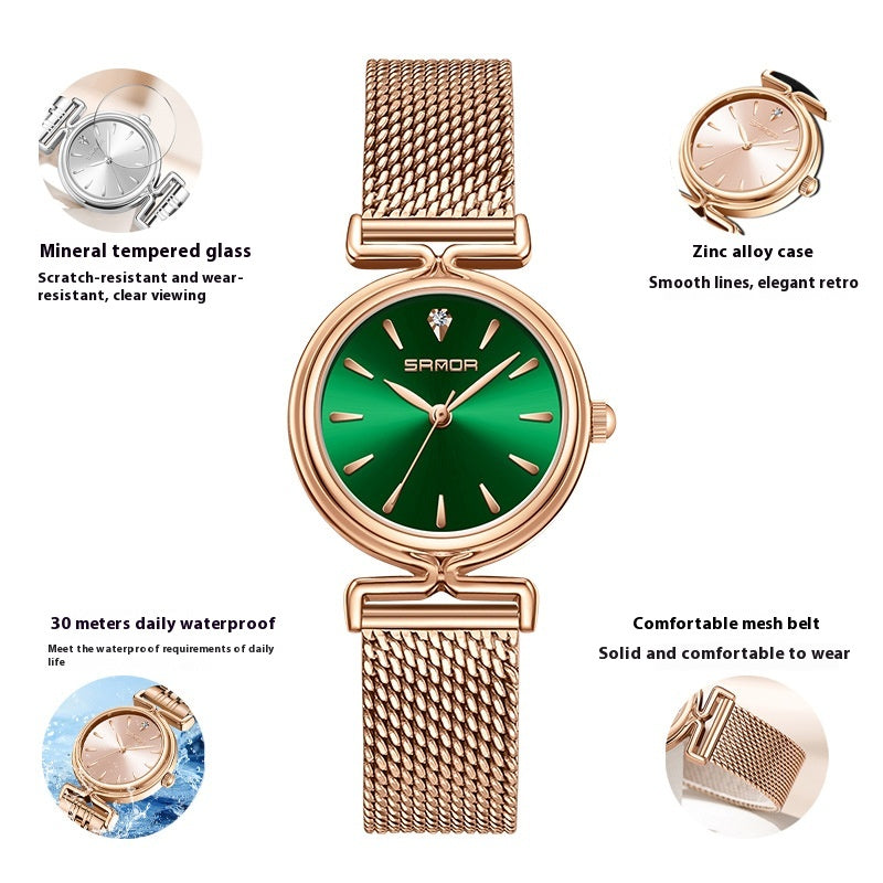 Montre en mailles rétro pour femmes