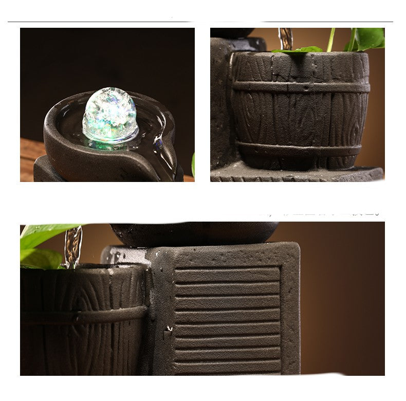 Fontaine décorative en céramique circulaire Petit humidificateur