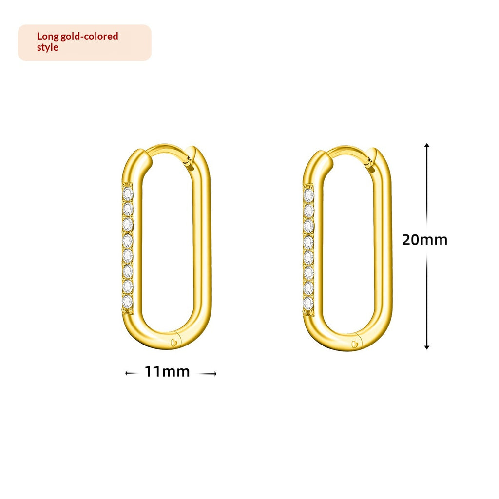 Boucles d'oreilles Zircon en acier de titane pour femmes